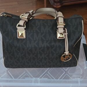 Michael Kors Large Black/Brown and Tan Satchel